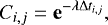 \begin{equation*}C_{i,j} = \mathbf{e}^{-\lambda \Delta t_{i,j}}, \end{equation*}