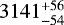 $3141_{-54}^{&#x002B;56}$