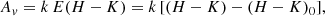 $$ \begin{aligned} A_{ v} = k\,E(H-K) = k\,[(H-K)-(H-K)_0], \end{aligned} $$