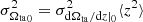 $ \sigma^2_{{\Omega_{\rm ta}}_0} = \sigma^2_{{\rm d}\Omega_{\rm ta}/{\rm d}z|_0} \langle z^2\rangle $