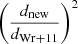$ \left(\frac{d_{\mathrm{new}}}{d_{\mathrm{Wr+11}}}\right)^2 $