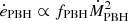 $ \dot{e}_{\mathrm{PBH}} \propto f_{\mathrm{PBH}} \dot{M}^2_{\mathrm{PBH}} $
