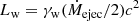 $$ \begin{aligned} L_{\rm w}=\gamma _{\rm w}(\dot{M}_{\rm ejec}/2)c^2 \end{aligned} $$