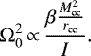 \begin{align*} \Omega_0^2\,{\propto}\,\dfrac{\beta \frac{M_{\textrm{cc}}^2}{r_{\textrm{cc}}}}{I}.\end{align*}