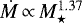 $\dot{M}\,{\propto}\, M_{\star}^{1.37}$