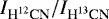 $I_{\textrm{H}^{12}\textrm{CN}}/I_{\textrm{H}^{13}\textrm{CN}}$