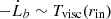 $ - \dot{L}_b \sim T_{\mathrm{visc}} (r_{\mathrm{in}}) $