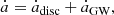 $$ \begin{aligned}&\dot{a} = \dot{a}_{\rm disc} + \dot{a}_{\rm GW} , \end{aligned} $$