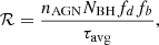 $$ \begin{aligned} \mathcal{R} = \frac{n_{\rm AGN} N_{\rm BH} f_d f_b}{\tau _{\rm avg}}, \end{aligned} $$
