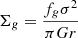 $ \Sigma_g = \frac{f_g \sigma^2}{\pi G r} $