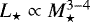 $L_{\star} \propto M_{\star}^{3-4}$
