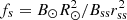 $ f_s = B_\odot R_\odot^2 / B_{\rm ss} r_{\rm ss}^2 $