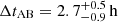 $ \Delta t_{\mathrm{AB}}=2.7_{-0.9}^{+0.5}\,\mathrm{h} $