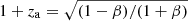 $ 1+z_{\mathrm{a}}=\sqrt{(1-\beta)/(1+\beta)} $