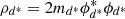 $ \rho_{d^*}=2m_{d^*}\phi^*_{d^*}\phi_{d^*} $