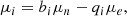 $$ \begin{aligned} \mu _i=b_i\mu _n - q_i\mu _e, \end{aligned} $$