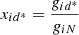 $ x_{id^*}=\frac{g_{id^*}}{g_{iN}} $
