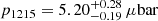$ p_{1215} = 5.20^{+0.28}_{-0.19}\,\mathrm{\mu bar} $