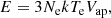 $$ \begin{aligned} E = 3N_{\rm e} k T_{\rm e} V_{\rm ap}, \end{aligned} $$