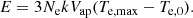 $$ \begin{aligned} E = 3N_{\rm e} k V_{\rm ap} (T_{\rm e,\max }-T_{\rm e,0}). \end{aligned} $$