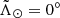 $ \tilde{\Lambda}_\odot=0^\circ $