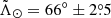 $ \tilde{\Lambda}_\odot=66^\circ \pm 2{{\overset{\circ}{.}}}5 $