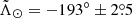 $ \tilde{\Lambda}_\odot=-193^\circ \pm 2{{\overset{\circ}{.}}}5 $