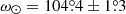 $ \omega_\odot=104{{\overset{\circ}{.}}}4 \pm1{{\overset{\circ}{.}}}3 $