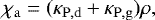 \begin{equation*} \chi_{\mathrm{a}} = (\kappa_{\mathrm{P,d}} &#x002B; \kappa_{\mathrm{P,g}})\rho, \end{equation*}