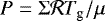 ${P}=\Sigma {\cal R} T_{\textrm{g}}/ \mu$