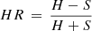 $ HR\,=\,\frac{H-S}{H+S} $