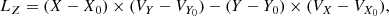 $$ \begin{aligned} L_Z = (X - X_0)\times (V_Y - V_{Y_0}) - (Y - Y_0)\times (V_X - V_{X_0}), \end{aligned} $$
