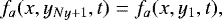 \begin{equation*} f_a(x,y_{Ny&#x002B;1},t) = f_a(x,y_1,t), \end{equation*}