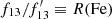 $ f_{13}/f^\prime_{13} \equiv R(\mathrm{Fe}) $