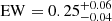 $ \mathrm{EW}= 0.25^{+0.06}_{-0.04} $