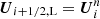 $ \boldsymbol{U}_{i+1/2,{\rm L}} = \boldsymbol{U}^n_{i} $