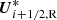 $ \boldsymbol{U}^{*}_{i+1/2,\mathrm{R}} $