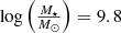 $ \log{\left(\tfrac{M_{\star}}{M_\odot}\right)} = 9.8 $
