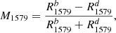 $$ \begin{aligned} M _{1579} = \frac{ R ^{b}_{1579}- R ^{d}_{1579}}{ R ^{b}_{1579}+ R ^{d}_{1579}}, \end{aligned} $$