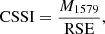$$ \begin{aligned} \mathrm{CSSI} = \frac{M_{1579}}{\mathrm{RSE} }, \end{aligned} $$