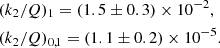 $$ \begin{aligned} \begin{aligned}&(k_2/Q)_1 = (1.5\pm 0.3)\times 10^{-2},\\&(k_2/Q)_{0,1} = (1.1\pm 0.2)\times 10^{-5}. \\ \end{aligned} \end{aligned} $$