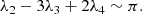 $$ \begin{aligned} \lambda _2-3\lambda _3+2\lambda _4\sim \pi . \end{aligned} $$