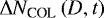 $\Delta N_{\text{COL}}\left(D,t\right)$