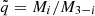 $ \tilde{q} = M_{i} / M_{3-i} $