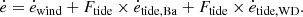 $$ \begin{aligned} \dot{e} = \dot{e}_{\rm wind} + F_{\rm tide} \times \dot{e}_{\rm tide,Ba} + F_{\rm tide} \times \dot{e}_{\rm tide,WD}. \end{aligned} $$