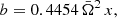 $$ \begin{aligned}&b = 0.4454\,\bar{\Omega }^2\, x, \end{aligned} $$