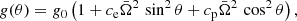 $$ \begin{aligned} g(\theta ) = g_0\left(1+c_{\rm e}\bar{\Omega }^2\,\sin ^2\theta +c_{\rm p}\bar{\Omega }^2\,\cos ^2\theta \right), \end{aligned} $$