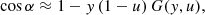 $$ \begin{aligned} \cos \alpha \approx 1 - y \,(1-u)\, G(y,u), \end{aligned} $$