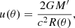 $$ \begin{aligned}&u(\theta ) =\frac{2GM^{\prime }}{c^2 R(\theta )}, \end{aligned} $$