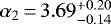 $\alpha_{2}\,{=}\, 3.69^{&#x002B;0.20}_{-0.14}$